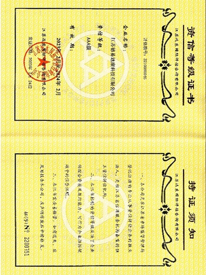 资信等级证书